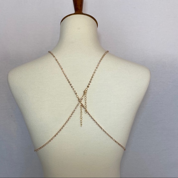 Sexy Crystal Crossover Body Harness Necklace - Picture 10 of 16